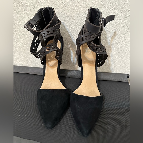 JOE’S JEANS Norman Laser Cut Suede/Leather High Heels Size 8 *CALL OUT* - Picture 2 of 11